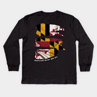 MARYLAND INSIDE AND OUT DESIGN Kids Long Sleeve T-Shirt